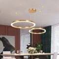 Moderne Luxushallenlicht-Goldring-LED-Kronleuchter-Pendelleuchte für Hotellobby-Projekt